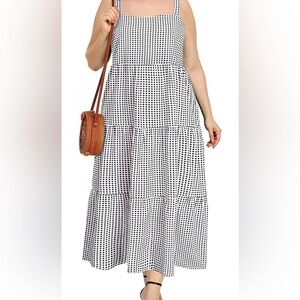 Plus size checkered dress